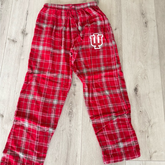 Indiana Pants - Indiana Univeristy Red Plaid Pajama Pants with Logo